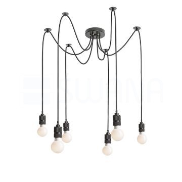 CINDY VI függő lámpa fekete  230V LED E27 6x15W
