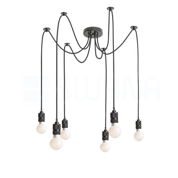 CINDY VI függő lámpa fekete  230V LED E27 6x15W