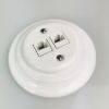 Dupla RJ45 csatlakozó porcelán keretben, fehér színben