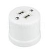 Fehér porcelán USB aljzat falon kívüli szereléshez