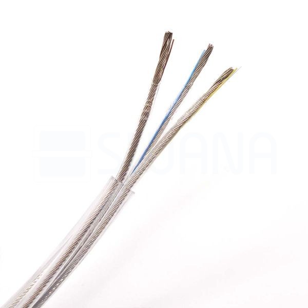 Átlátszó csillárvezeték 3×0,75 mm² keresztmetszettel