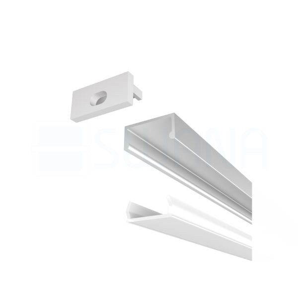 LED PROFILE G felületre szerelhető 1m eloxált alumínium/matt akrilát 