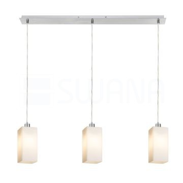 LIZ III 80 függő lámpa  opál üveg/króm 230V LED E27 3x15W