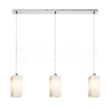 LIZ III 80 függő lámpa  opál üveg/matt nikkel 230V LED E27 3x15W