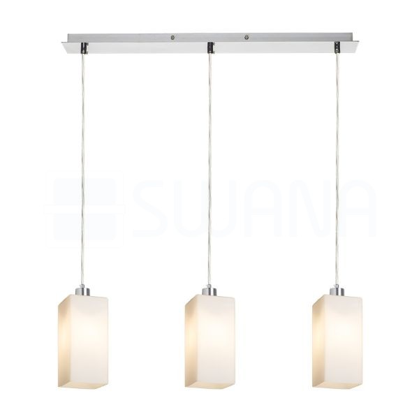 LIZ III 60 függő lámpa  opál üveg/króm 230V LED E27 3x15W
