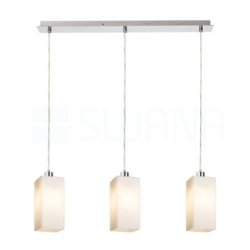 LIZ III 60 függő lámpa  opál üveg/matt nikkel 230V LED E27 3x15W