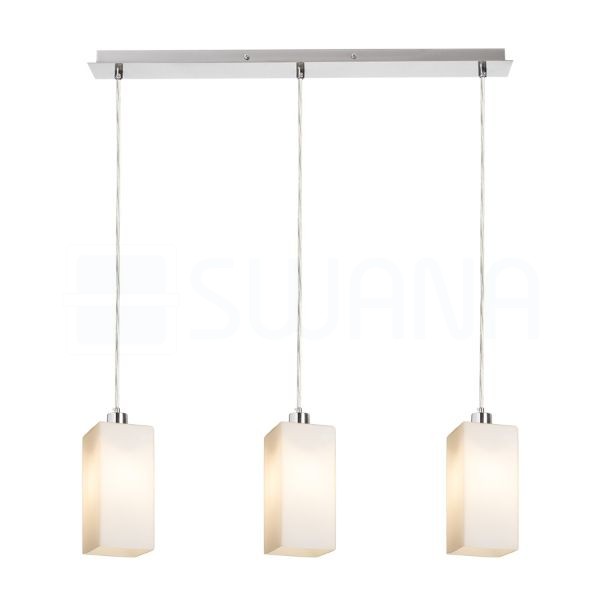 LIZ III 60 függő lámpa  opál üveg/matt nikkel 230V LED E27 3x15W