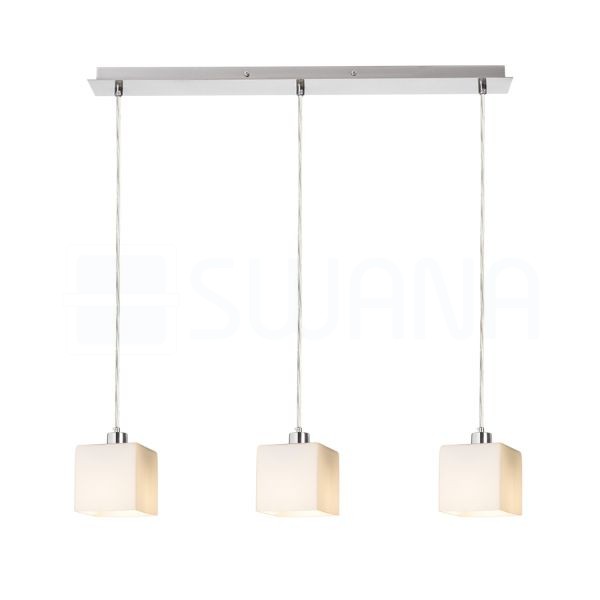 DADOS III 60 függő lámpa  opál üveg/matt nikkel 230V LED E27 3x11W