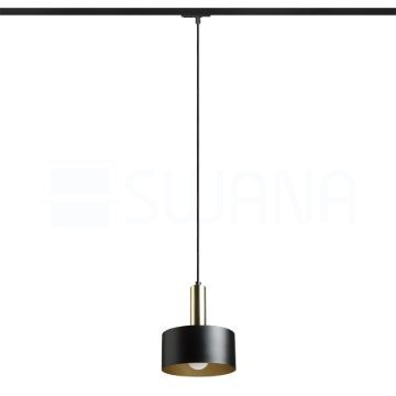 GIULIA 20 egy áramkörös sínre fekete/aranybarna sárgaréz 230V LED E27 15W
