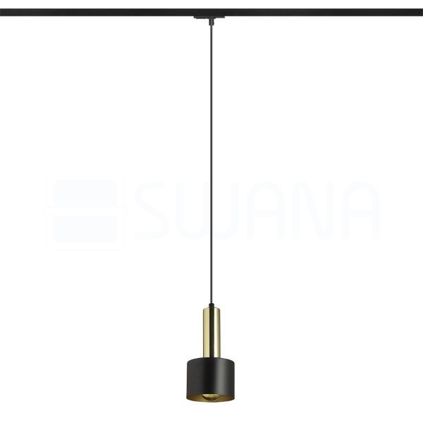 GIULIA 12 egy áramkörös sínre fekete/aranybarna sárgaréz 230V LED E27 11W