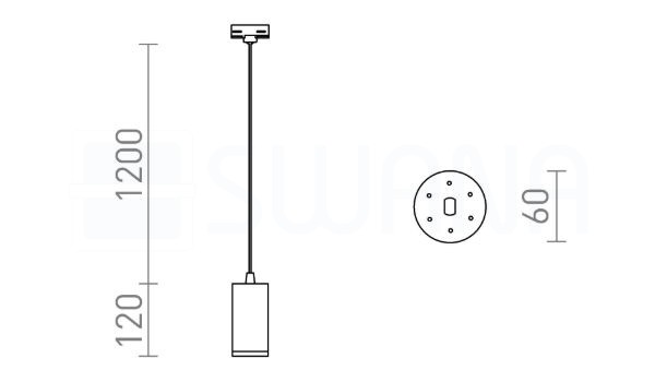 BELENOS háromfázisú áramkörös sínre függő lámpa fehér  230V LED GU10 9W