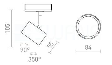 PIXEL egy áramkörös sínre fekete 230V LED GX53 7W