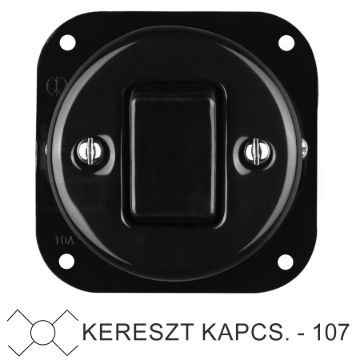 Egyes billenő fekete porcelán kereszt-kapcsolóbetét