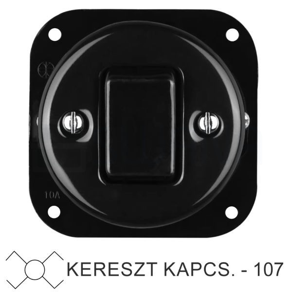 Egyes billenő fekete porcelán kereszt-kapcsolóbetét