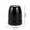 Fekete E27 porcelán foglalat egyenes kialakítással