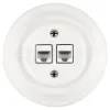 Fehér porcelán keretes dupla adatcsatlakozó