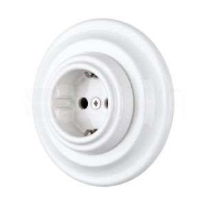 Fehér porcelán konnektor, falba süllyesztett kerettel - BONOLO