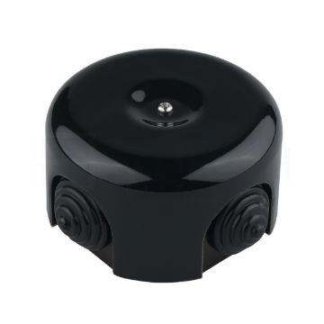 Fekete porcelán falonkívüli kötődoboz 90x45mm