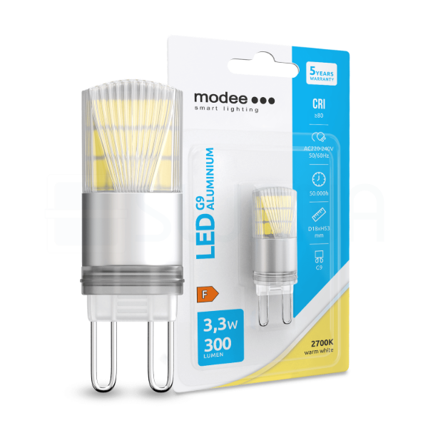 Modee Lighting LED Izzó G9 Aluminium 3,3W 2700K (300 lumen)