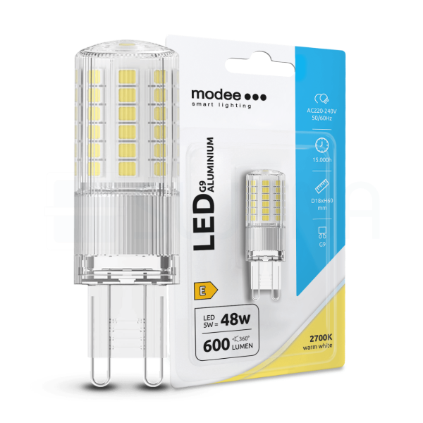 Modee Lighting LED Izzó G9 Aluminium 5W 2700K (600 lumen) ERP B1