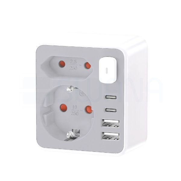 Technik Professional WG Elosztó Fali 2 utas + 2 x USB-C + 2 x USB-A + kapcsoló