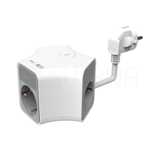 Technik Professional WG Elosztó Kocka 3 utas 1,4m kábel + USB-A + USB-C 16A